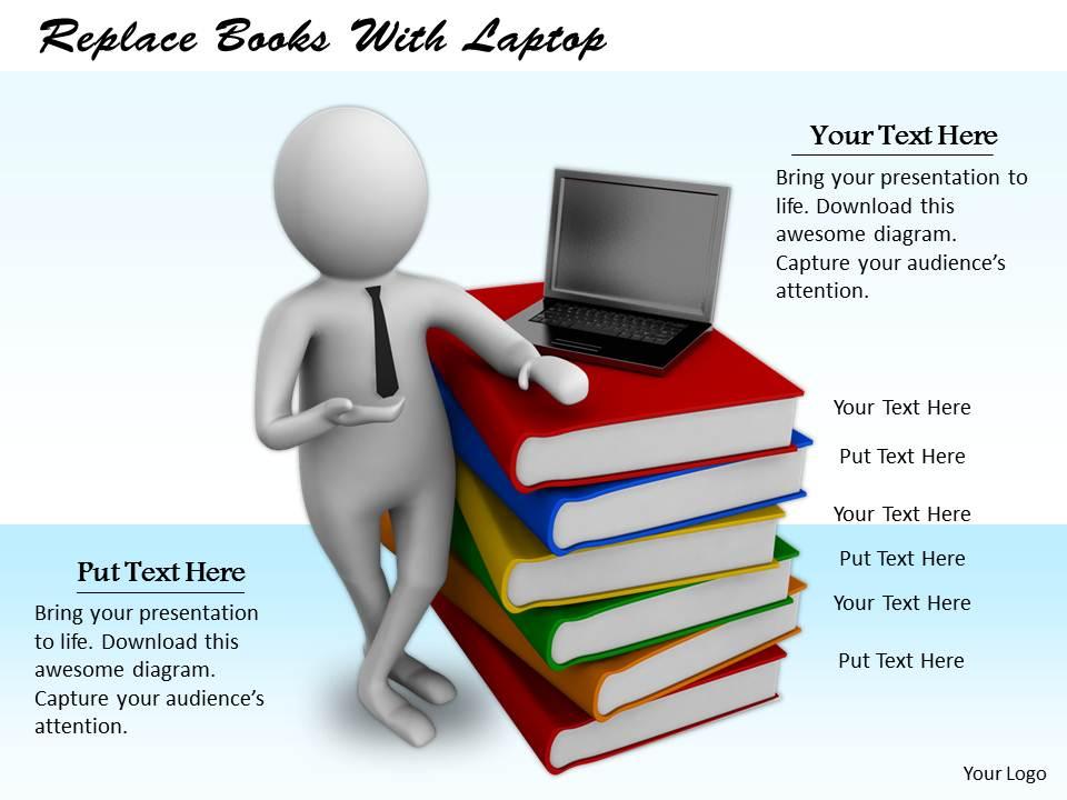 0214 replace books with laptop ppt graphics icons powerpoint Slide01