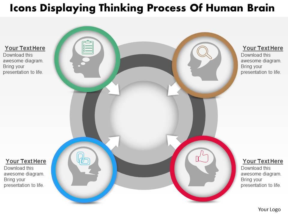 0814 business consulting diagram icons displaying thinking process of human brain powerpoint slide template Slide01