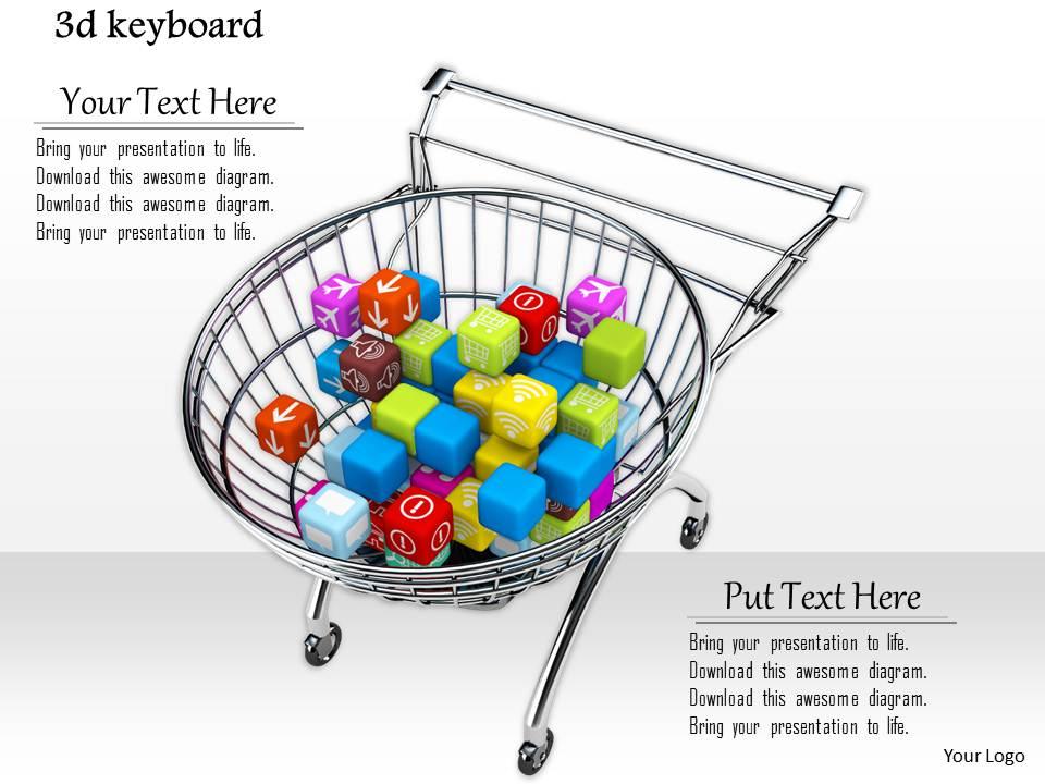 0814 cart full with multicolored balls shows shopping image graphics for powerpoint Slide01