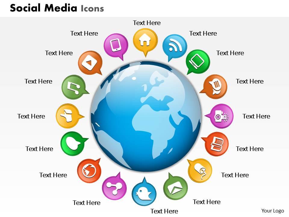 0914 business plan social media icons globe powerpoint presentation template Slide01