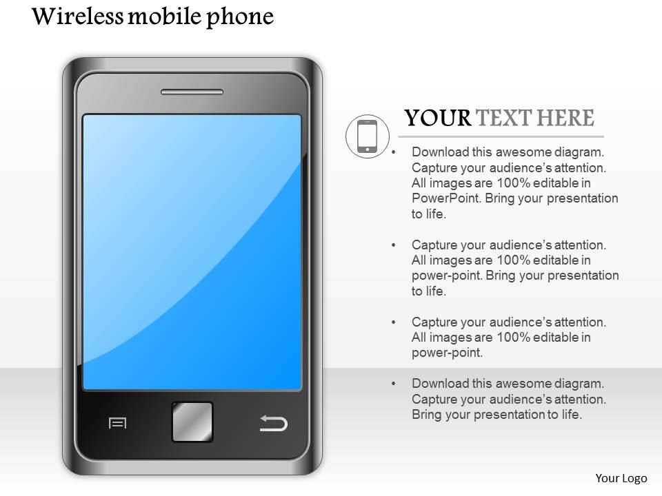 0914 editable icon image of wireless mobile phone android iphone ppt slide Slide01