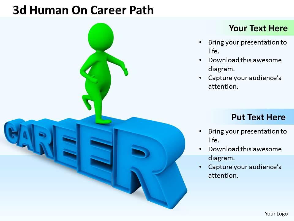 1013 3d human on career path ppt graphics icons powerpoint Slide01