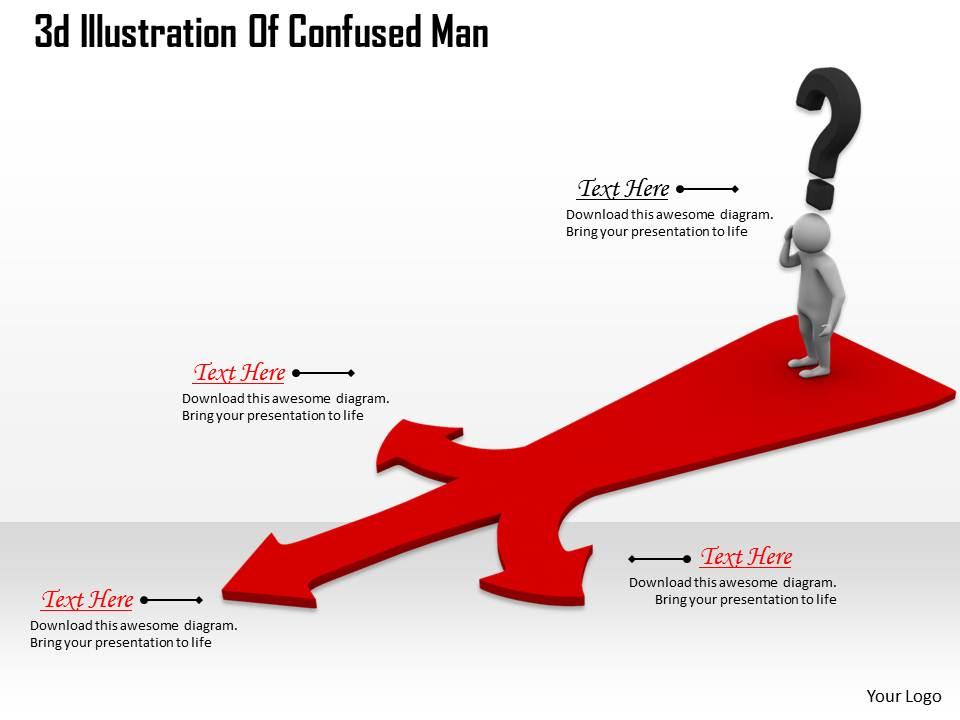 1013 3d illustration of confused man ppt graphics icons powerpoint Slide01