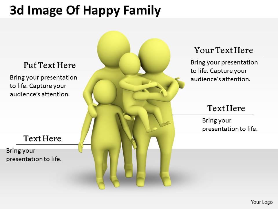 1013 3d image of happy family ppt graphics icons powerpoint Slide01