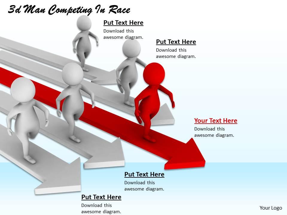 1013 3d man competing in race ppt graphics icons powerpoint Slide01
