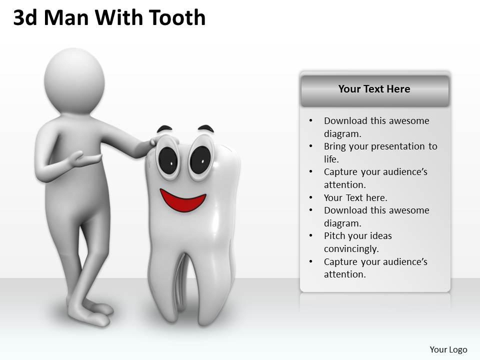 1013 3d man with tooth ppt graphics icons powerpoint Slide01