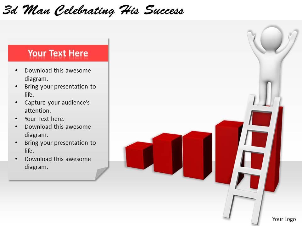 1113 3d man celebrating his success ppt graphics icons powerpoint Slide01