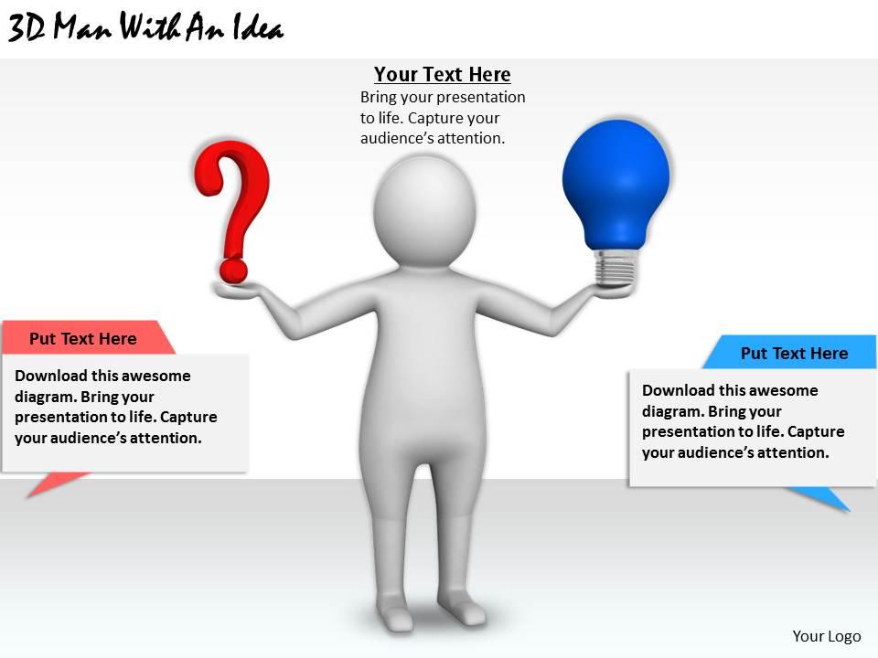 1113 3d man with an idea ppt graphics icons powerpoint Slide01