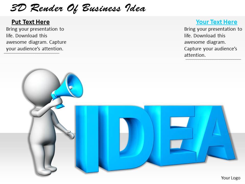 1113 3d render of business idea ppt graphics icons powerpoint Slide01