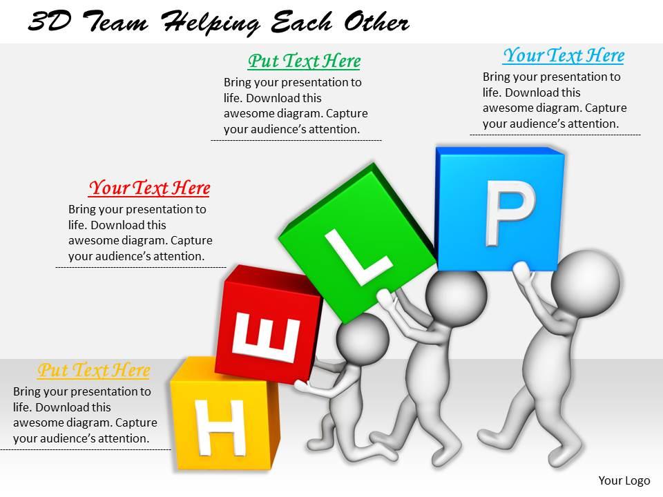 1113 3d team helping each other ppt graphics icons powerpoint Slide01