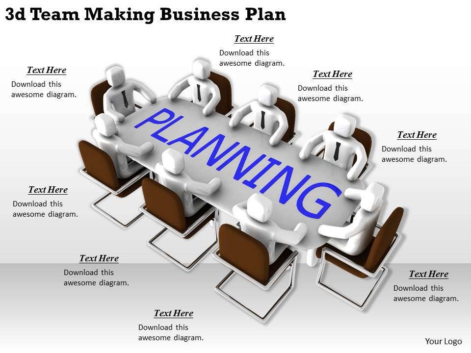 1113 3d team making business plan ppt graphics icons powerpoint Slide01