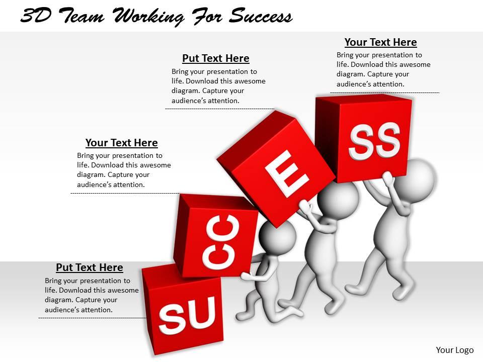 1113 3d team working for succcess ppt graphics icons powerpoint Slide01