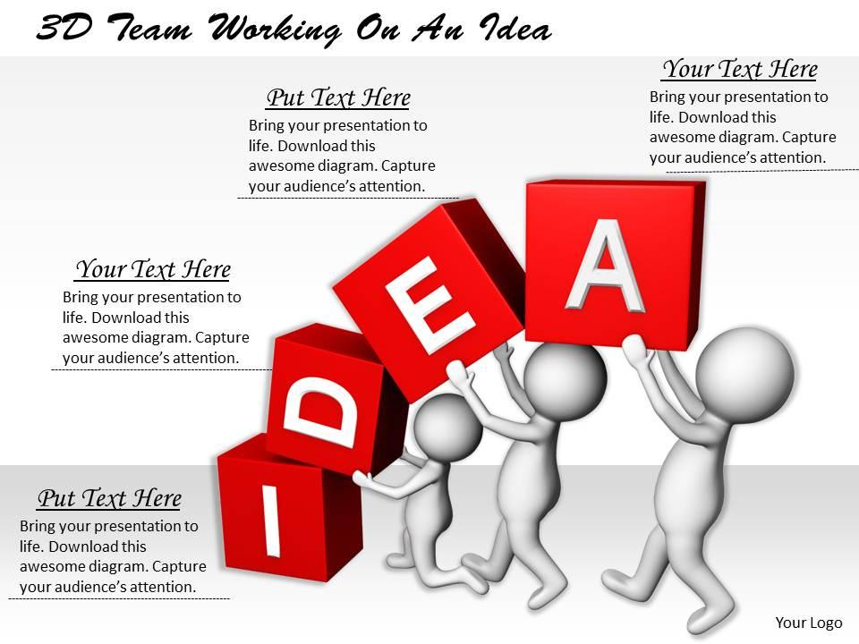 1113 3d team working on an idea ppt graphics icons powerpoint Slide01
