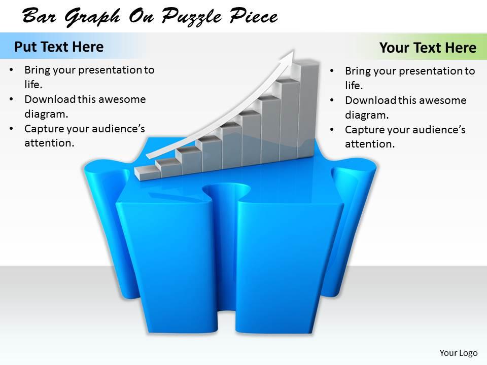 1113 bar graph on puzzle piece ppt graphics icons powerpoint Slide01