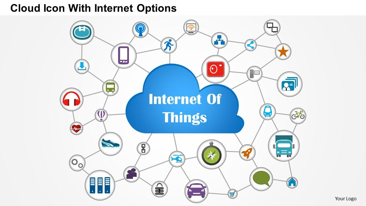 1114 cloud icon with internet options powerpoint template Slide01
