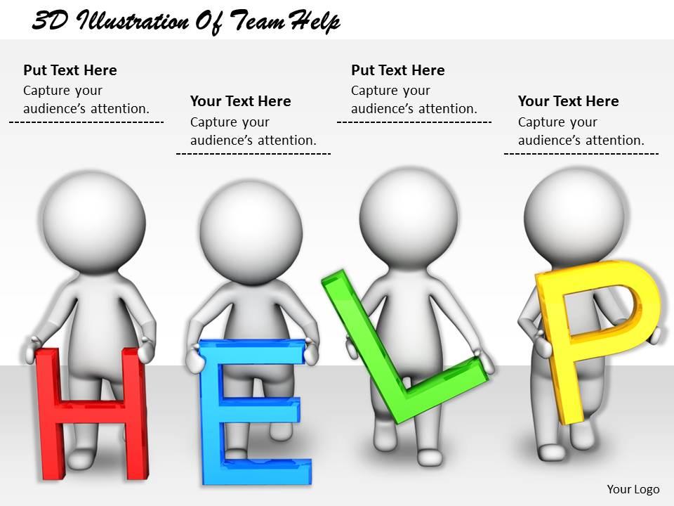 1813 3d illustration of team help ppt graphics icons powerpoint Slide01