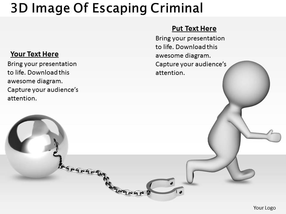 1813 3d image of escaping criminal ppt graphics icons powerpoint Slide01