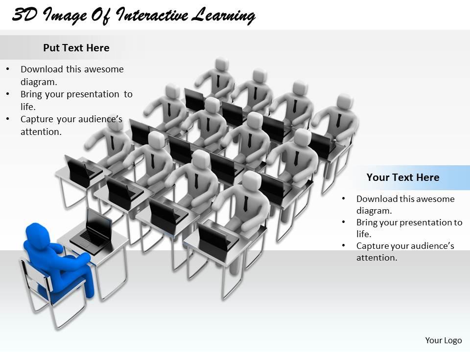 1813 3d image of interactive learning ppt graphics icons powerpoint Slide01