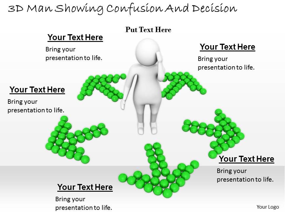 1813 3d man showing confusion and decision ppt graphics icons powerpoint Slide01