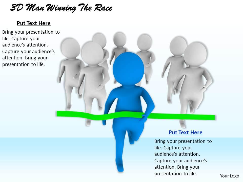1813 3d man winning the race ppt graphics icons powerpoint Slide01