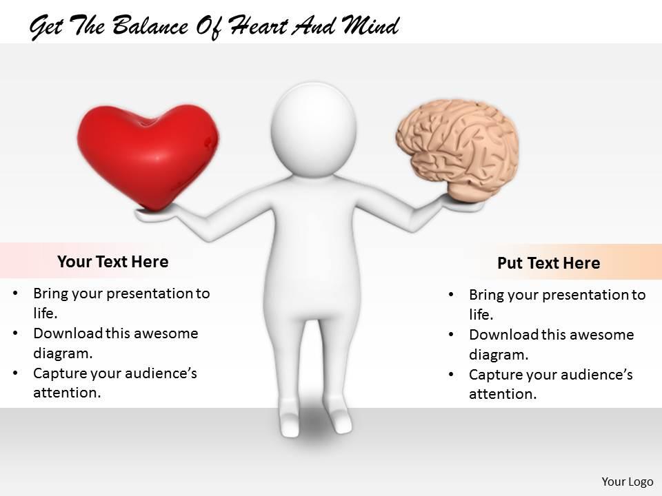2413 get the balance of heart and mind ppt graphics icons powerpoint Slide01