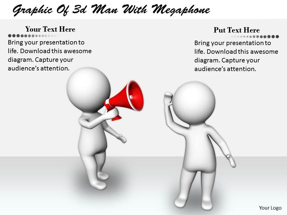 2413 graphic of 3d man with megaphone ppt graphics icons powerpoint Slide01
