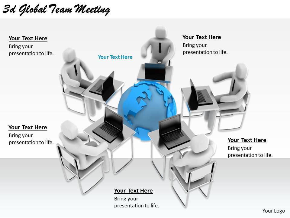 2513 3d global team meeting ppt graphics icons powerpoint Slide01
