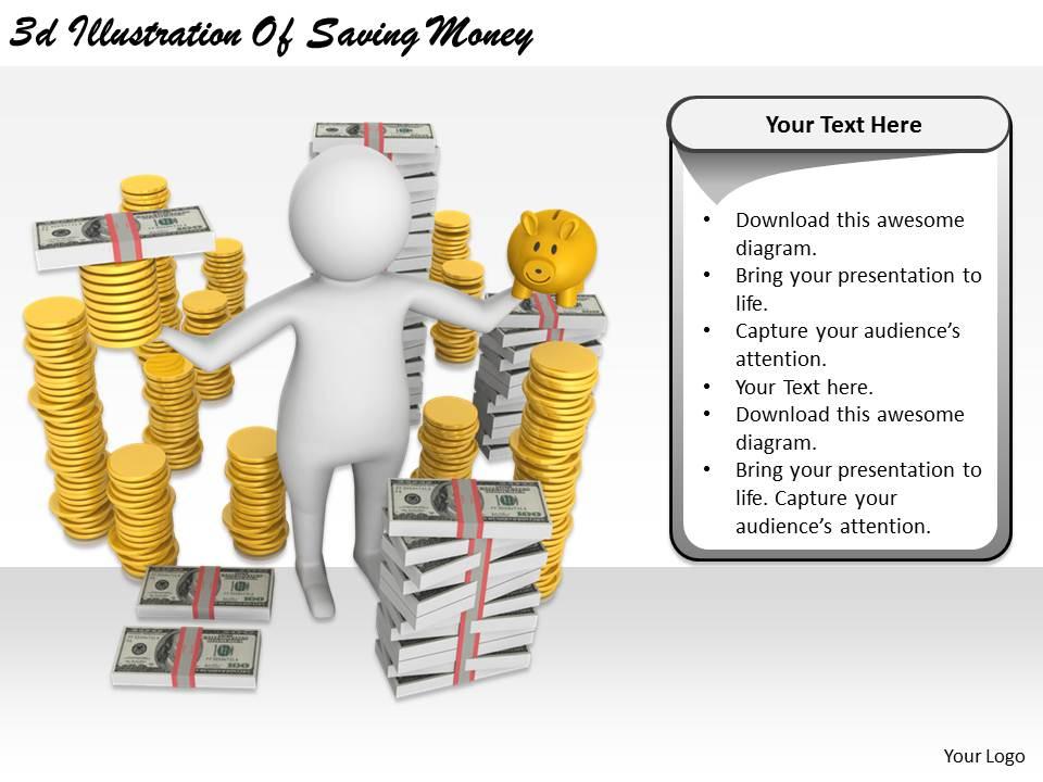 2513 3d illustration of saving money ppt graphics icons powerpoint Slide01