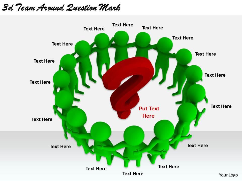 2513 3d team around question mark ppt graphics icons powerpoint Slide01