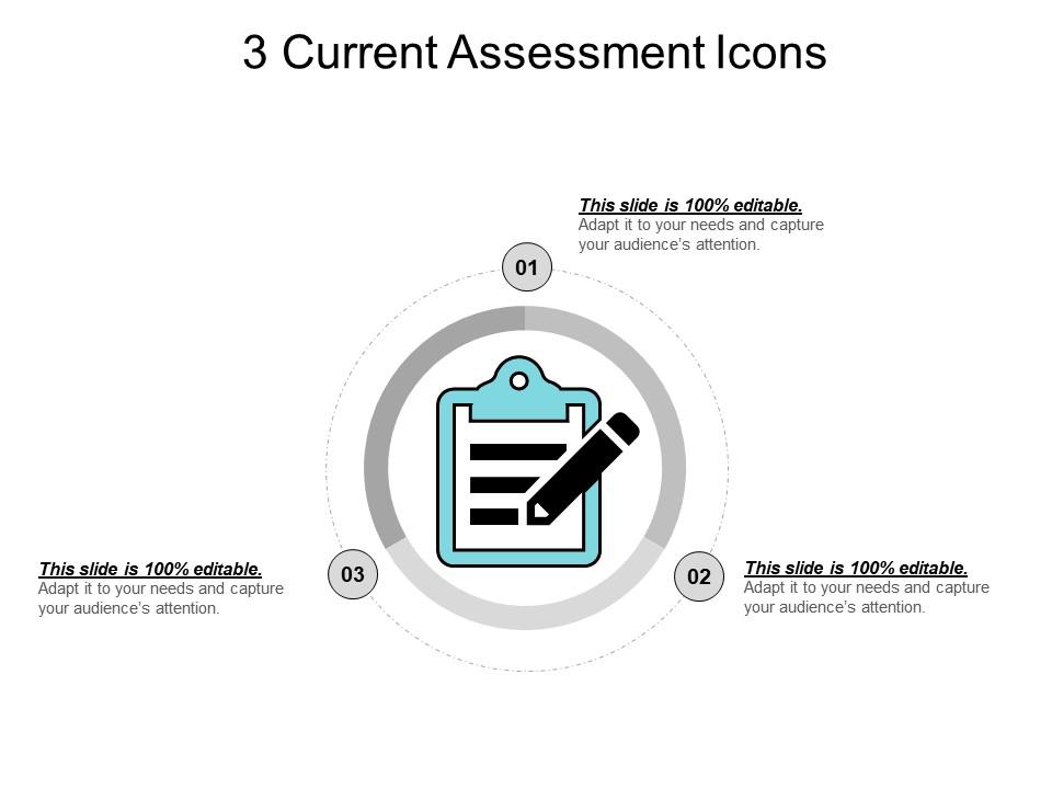 3 current assessment icons ppt example file Slide01