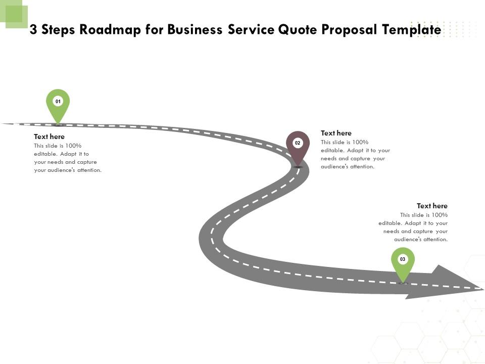 3 steps roadmap for business service quote proposal template ppt powerpoint icon Slide01