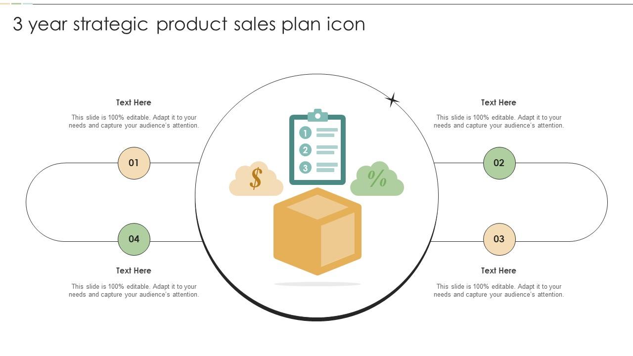 3 Year Strategic Product Sales Plan Icon Slide01