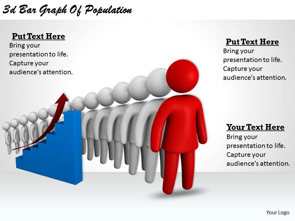3d bar graph of population ppt graphics icons powerpoint Slide01