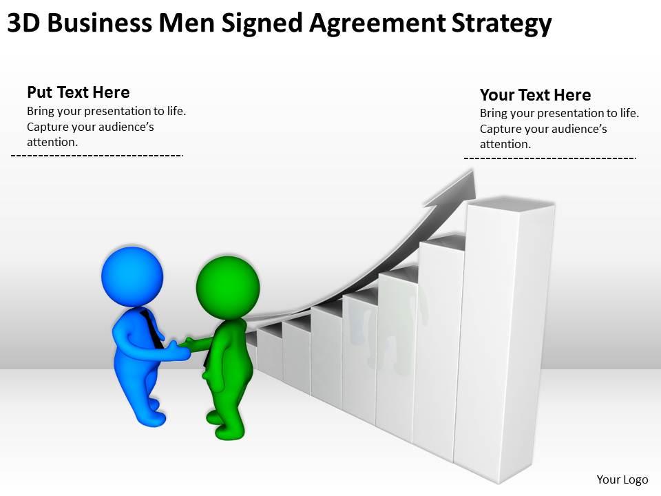3d businessmen signed agreement strategy ppt graphics icons powerpoin Slide01