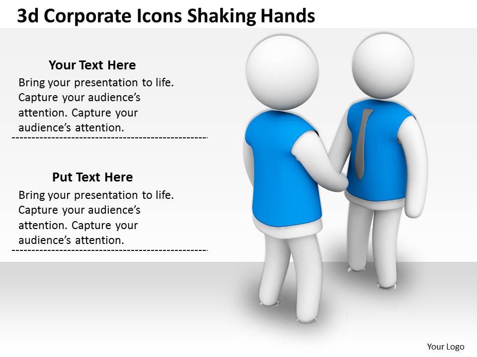 3d corporate icons shaking hands ppt graphics icons powerpoint Slide01