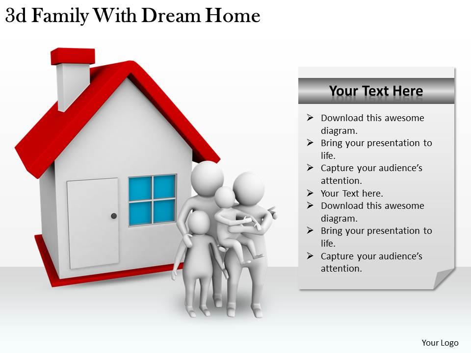 3d family with dream home ppt graphics icons powerpoint Slide01