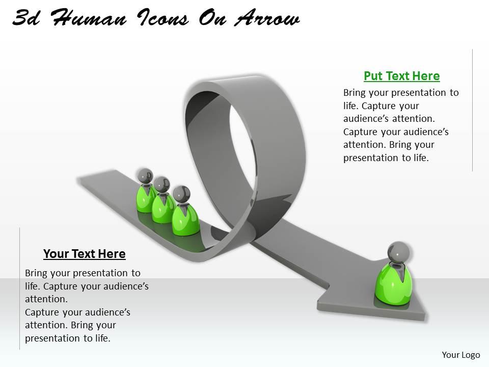 3d human icons on arrow ppt graphics icons powerpoint Slide01