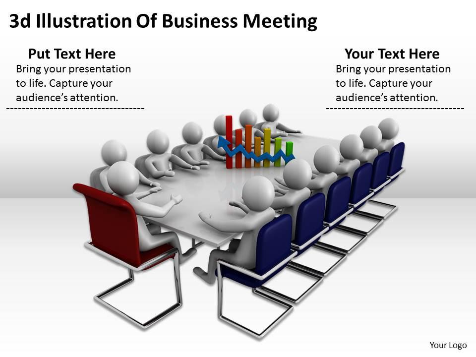 3d illustration of business meeting ppt graphics icons powerpoint Slide01
