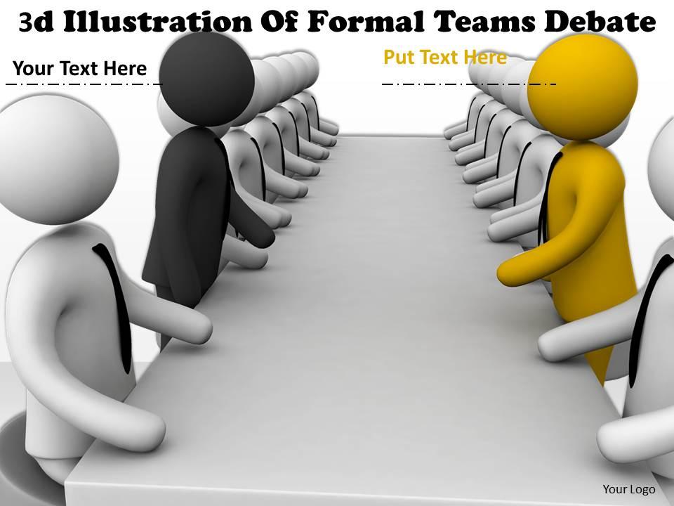 3d illustration of formal teams debate ppt graphics icons powerpoint Slide01