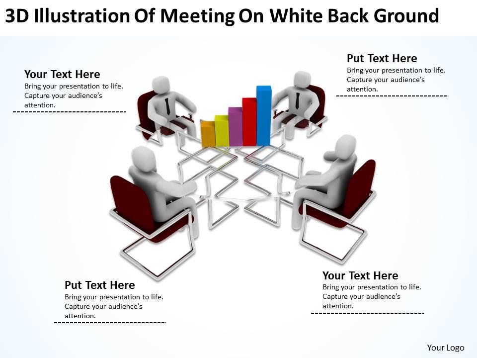 3d illustration of meeting on white background ppt graphics icons Slide01