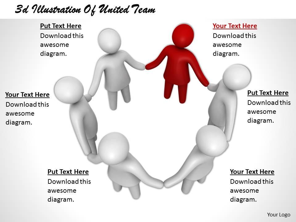 3d illustration of united team ppt graphics icons powerpoint Slide01