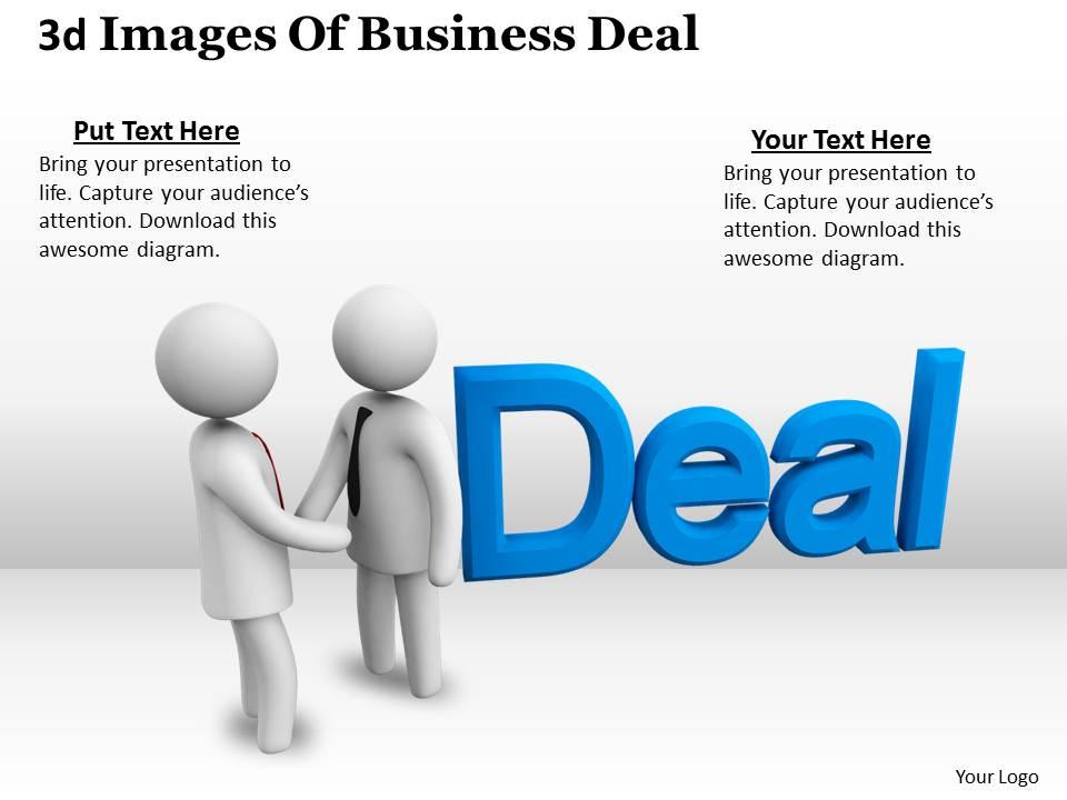 3d image of business deal ppt graphics icons powerpoint Slide01