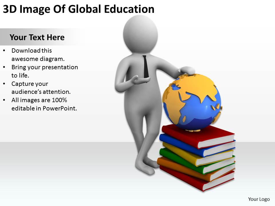 3d image of global education ppt graphics icons powerpoint Slide01
