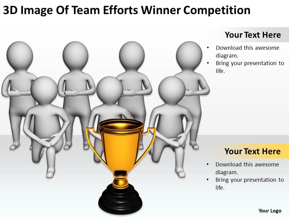 3d image of team efforts winner competition ppt graphics icons powerpoin Slide01