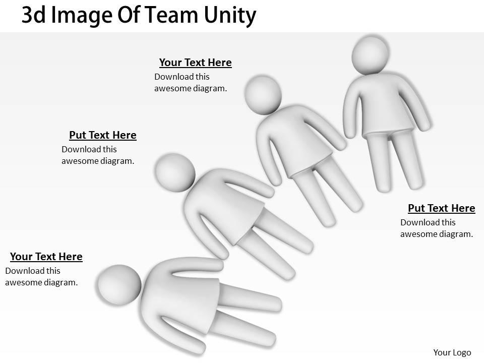 3d image of team unity ppt graphics icons powerpoint Slide01