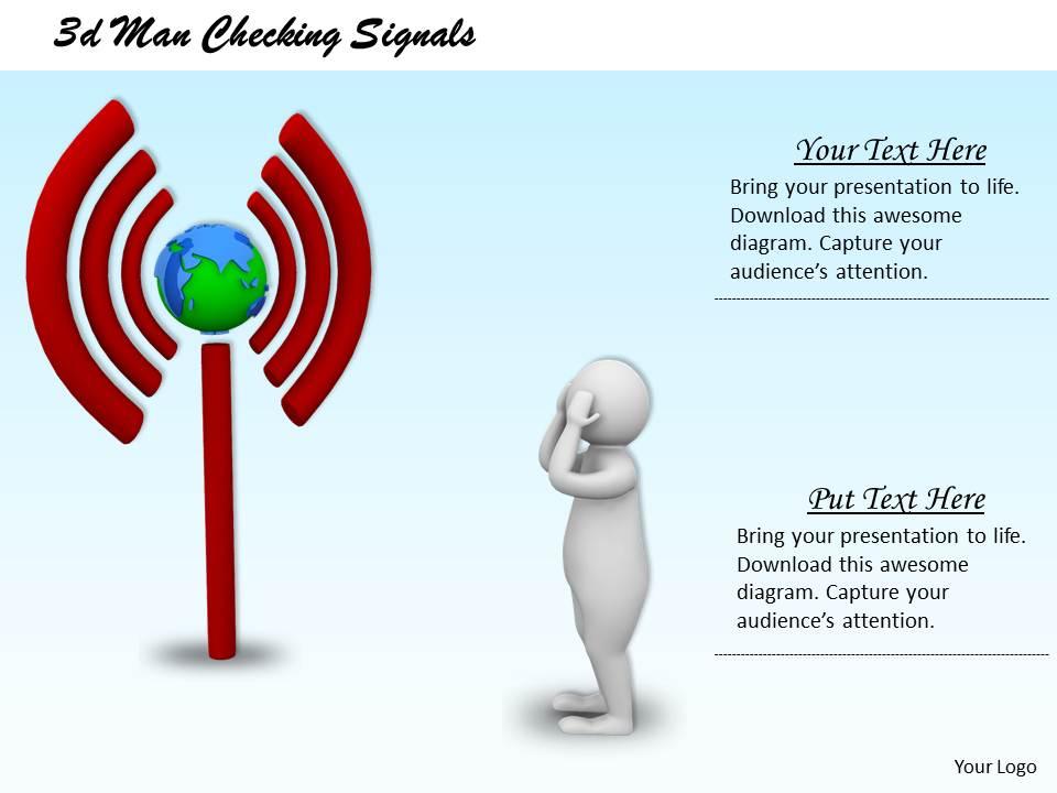 3d man checking signals ppt graphics icons powerpoint Slide01