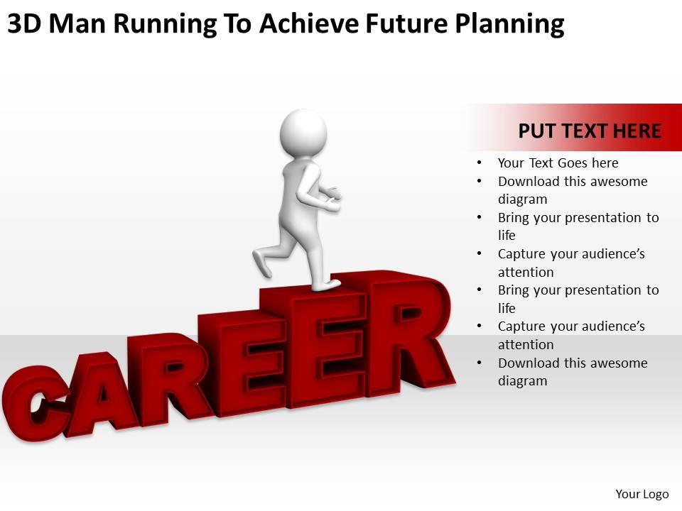 3d man running to achieve future planning ppt graphics icons powerpoint Slide01
