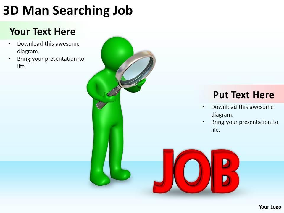 3d man searching job ppt graphics icons powerpoint Slide01