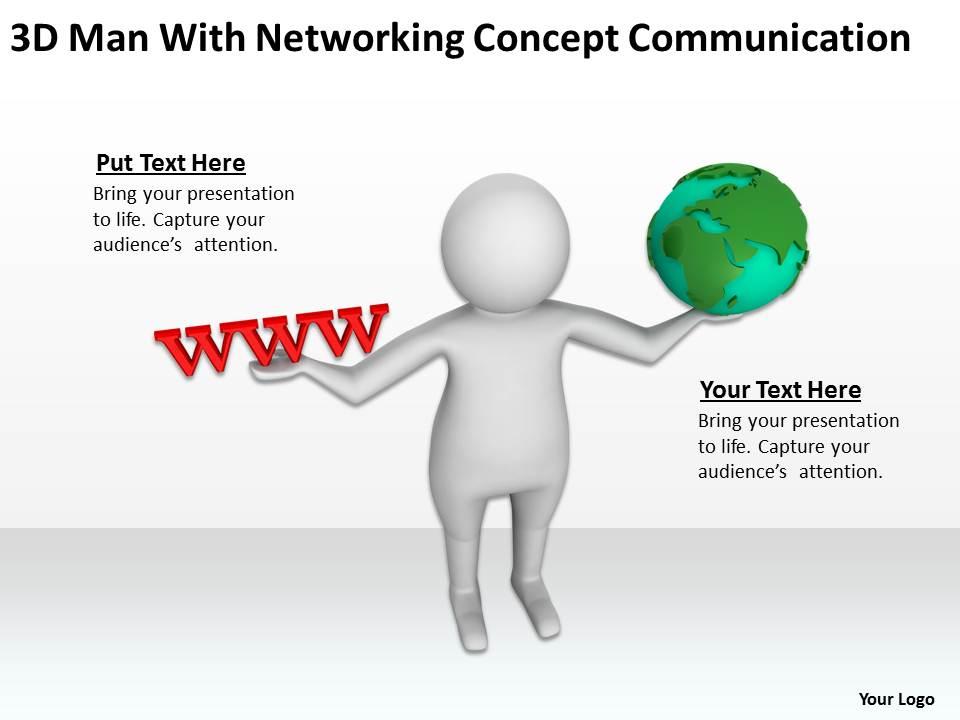3d man with networking concept communication ppt graphic icon Slide01