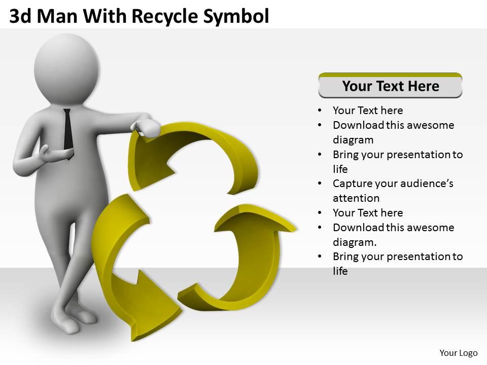 3d man with recycle symbol ppt graphics icons powerpoint Slide01